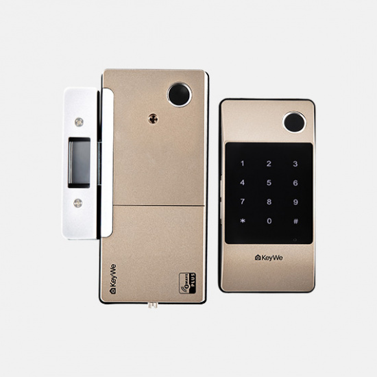 keywe-damian-gold-dual-fingerprint-gate-lock-keypad